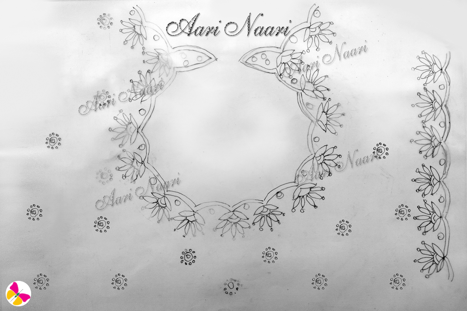 Pot neck flower design Aari tracing paper free download - Aari Naari
